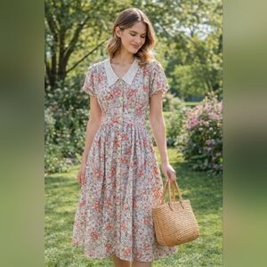 Vintage Cotton Floral Prairie Dress